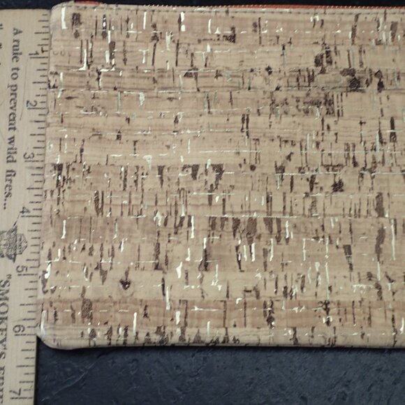 Clutch- "cork" styling w/ orange tassel - Picture 3 of 4